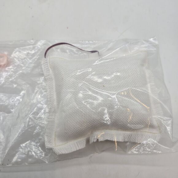 Vintage Needlepoint Cardinal Bird Miniature Pillow Floral 4"X4" Hanging Decor - Picture 2 of 5